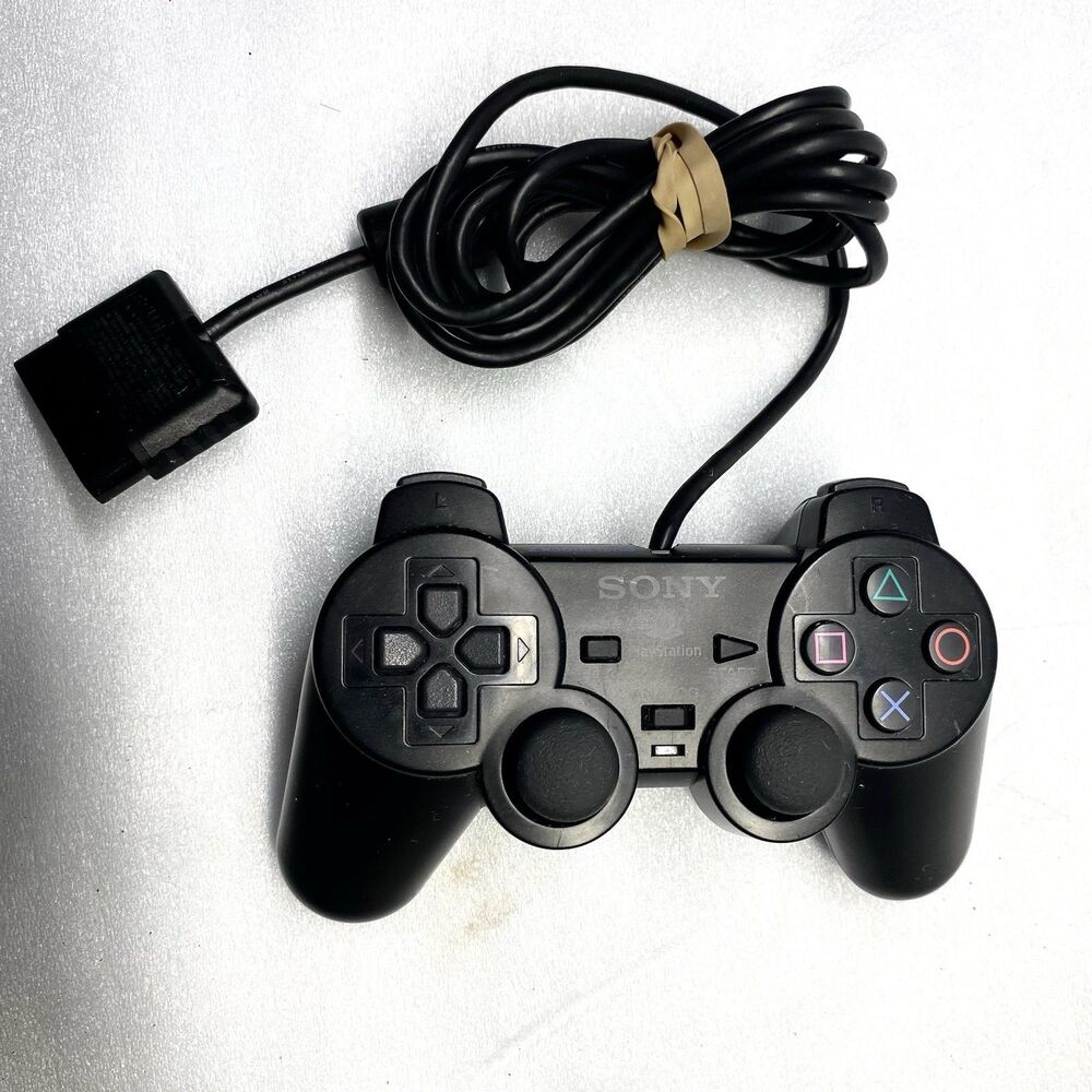 Sony PlayStation 2 Black SCPH10010 Controller OEM DualShock